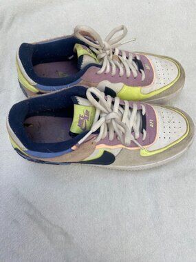 Nike Air Force 1 Sneakers Women’s Size 8.5 Pink & Green Colorblock | Well-Loved